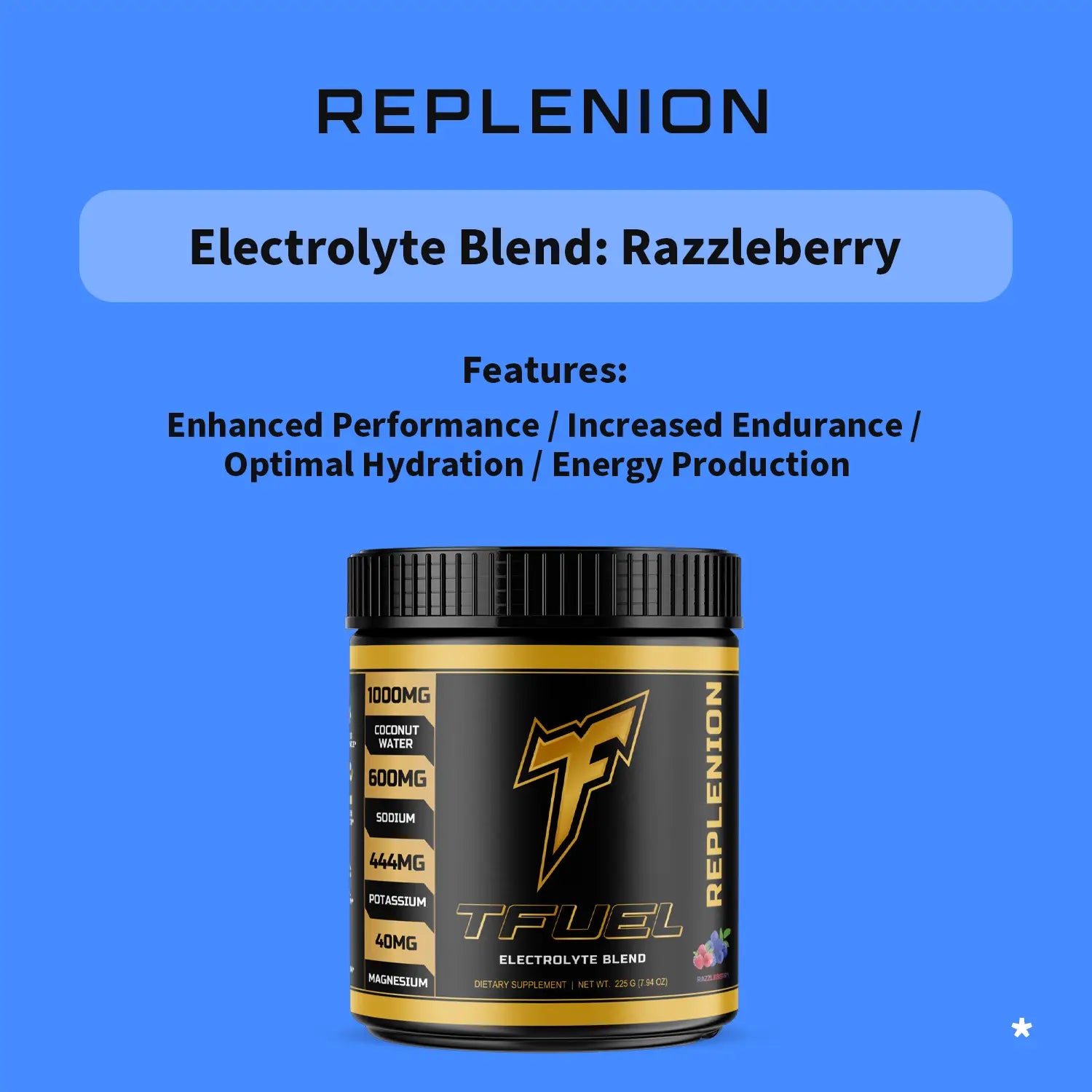 REPLENION - Electrolyte Blend - Razzleberry Features