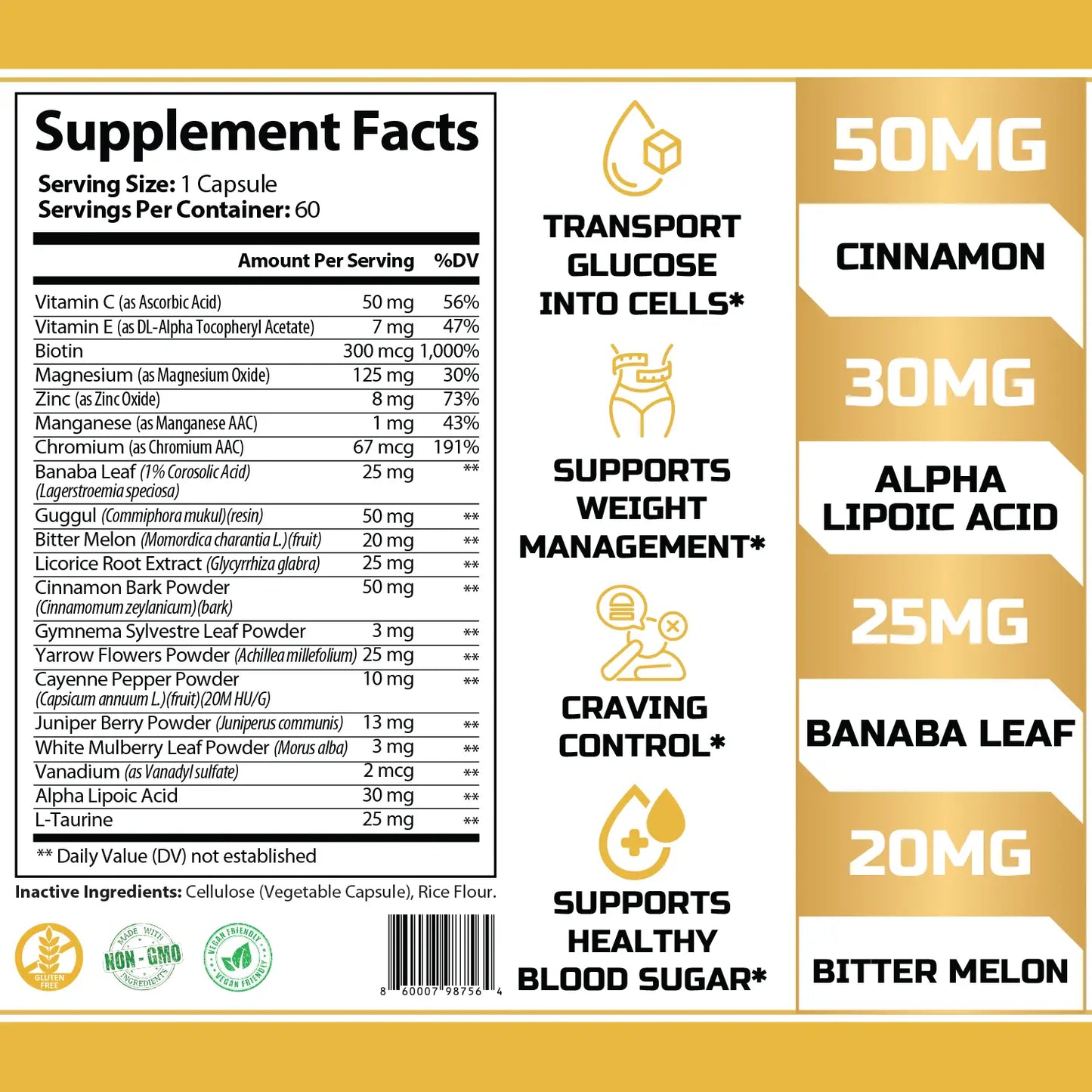 TFUEL - Dusted - Glucose Disposal Agent - Supplement Facts