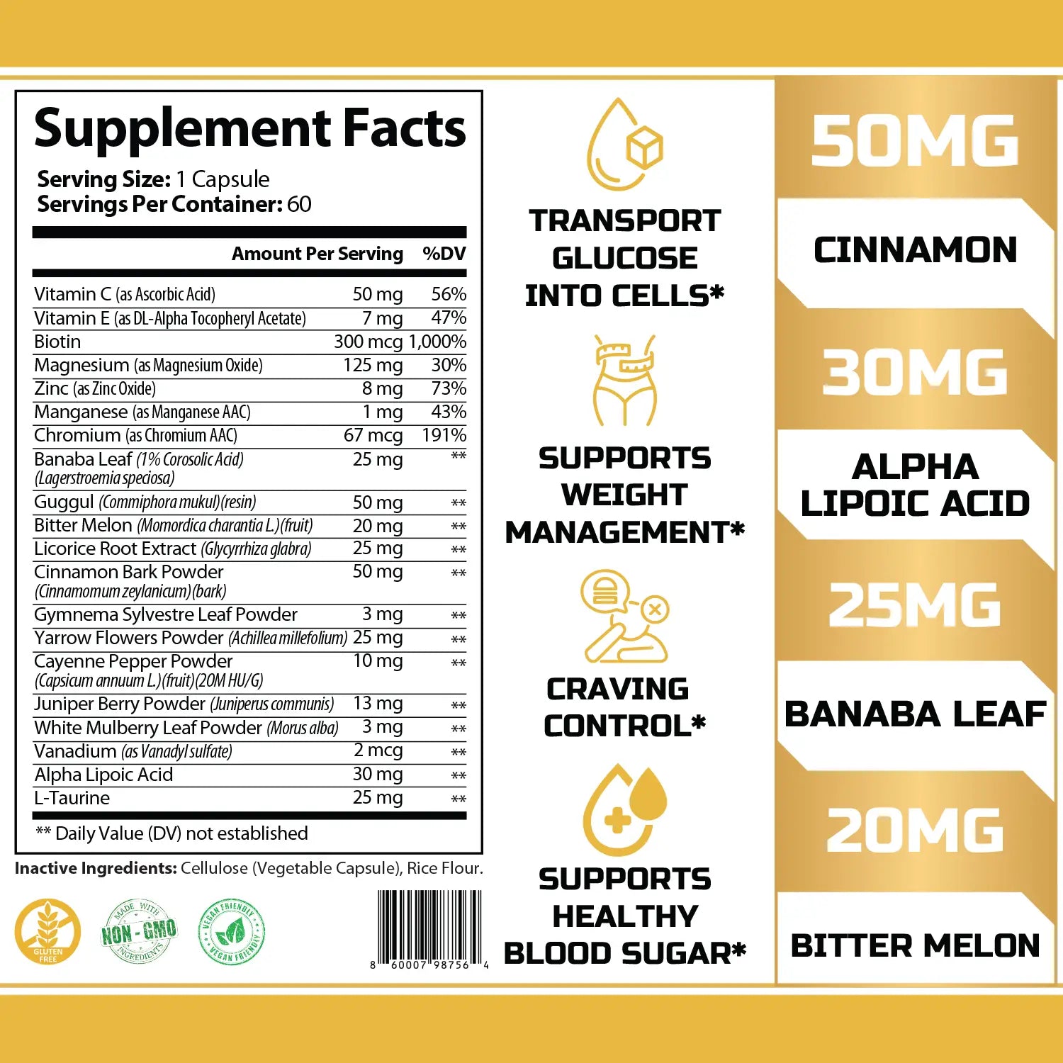 TFUEL - Dusted - Glucose Disposal Agent - Supplement Facts