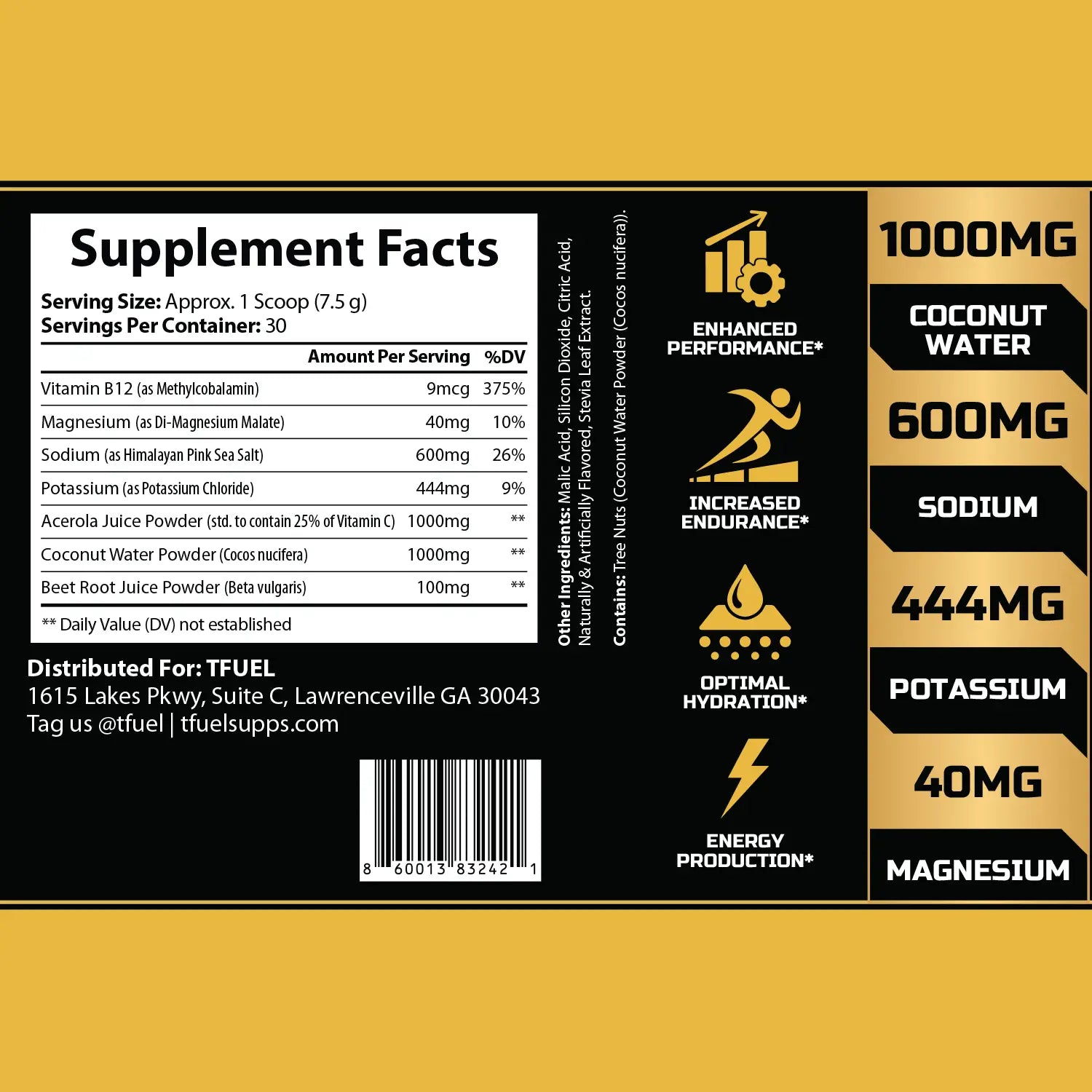REPLENION - Electrolyte Blend - Razzleberry - Supplement Facts